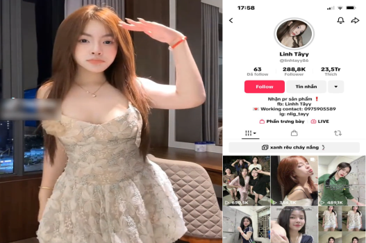 Clip nóng Linh Tây tiktoker dáng ngon bị lan truyền