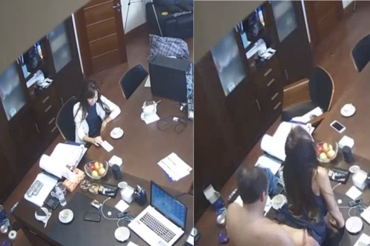 Sếp chịch thư ký tại văn phòng không ai hay